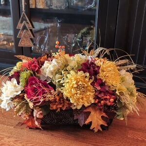 Autumn Floral Arrangement in Decorative Container